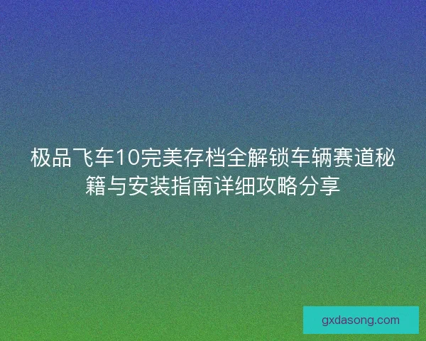 极品飞车10完美存档全解锁车辆赛道秘籍与安装指南详细攻略分享